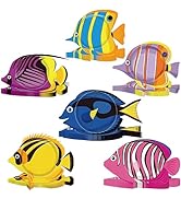 48 Pcs Tropical Fish Decorations Fish Paper Plates Under The Sea Disposable Party Plates Ocean Tr...