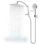 Hibbent All Metal 10" High Pressure Rain Shower Head Combo, Chrome | cUPC Certified Rainfall Show...
