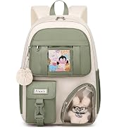 FIUAIE School Backpack for Teen Girls Bookbag: Cute 15.6 Inch Backpacks for Kids Middle High Scho...