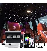 AKEPO 16W RGBW Fiber Optic Star Ceiling Lights Kit Bluetooth APP Control+Music Mode Car Home Use ...
