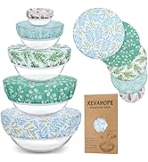 Revahope 5-Size Reusable Beeswax Bowl Covers for Bread Proofing, Cotton Cloth Flexible Beeswax Wr...
