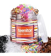 Teenitor Hair Elastics, 2000pcs Hair Rubber Bands, Clear,Black,Brown | Elastic Hair Bands Elastic...