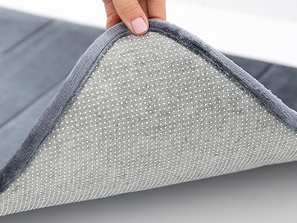 high grade grip dots, bathroom rugs, striped memory foam bath mat, bathroom mat quick dry