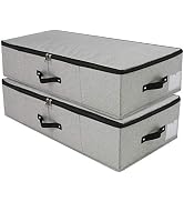 AMJ Under Bed Clothes Organizer Large Storage Bins with Durable Fabric, 4 Reinforced Handle, for ...