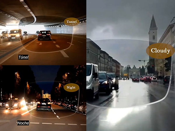 Cloudy day, night, tunnel, usage effect