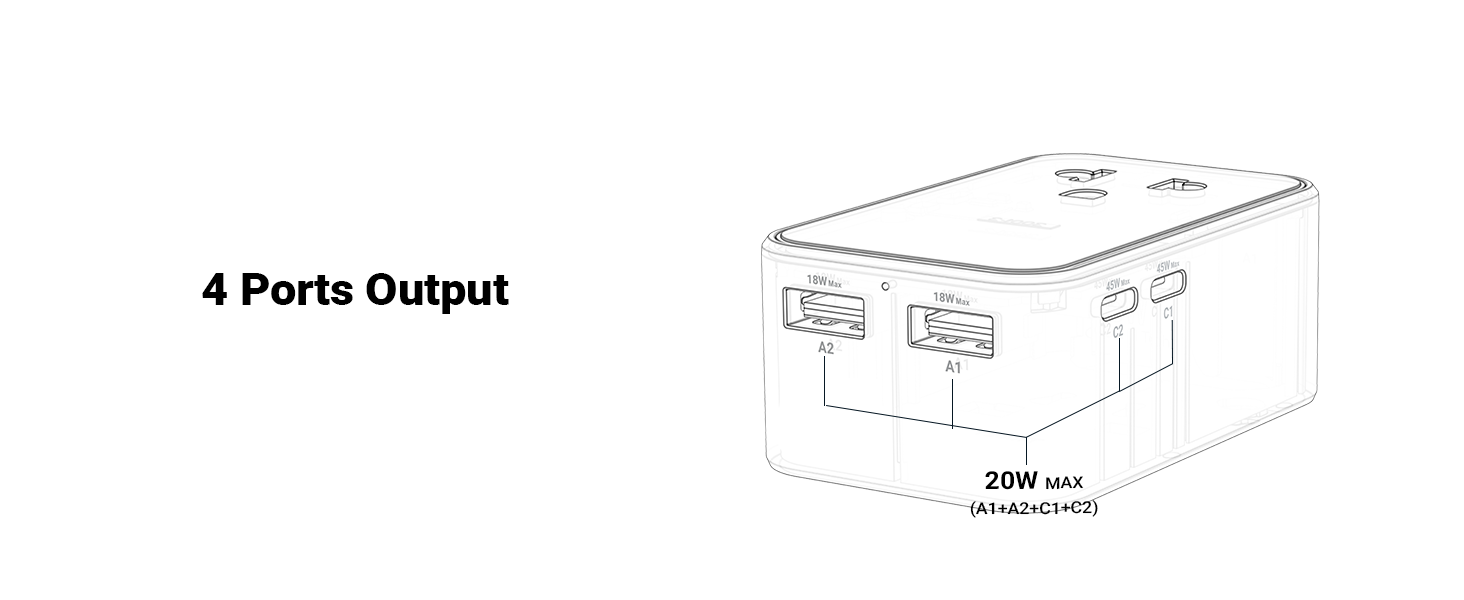 45W Universal Travel Adapter