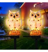 SmilingTown Solar Garden Lights Resin Warm White LED Figure Waterproof Decorations with Stake for...