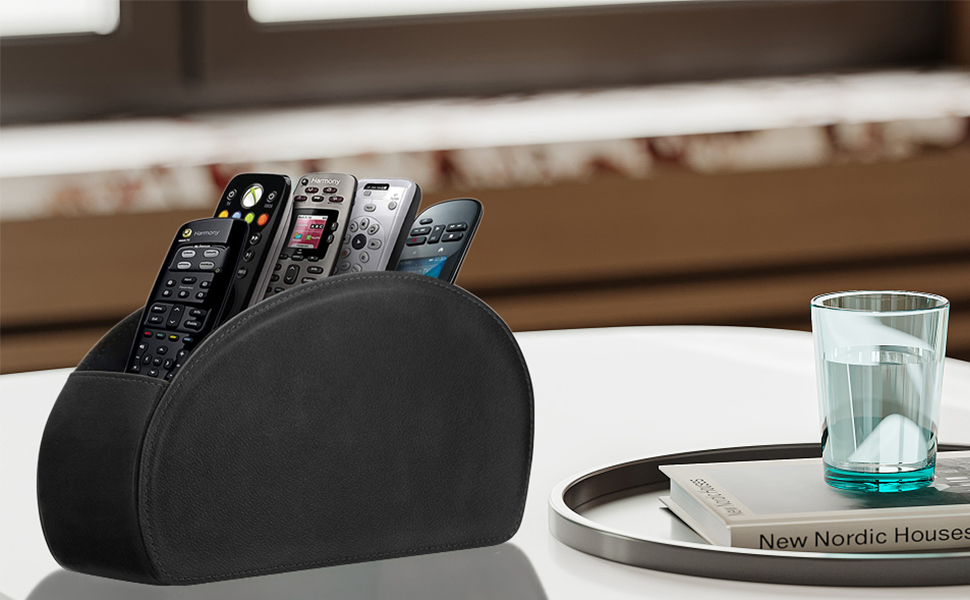 Black curved remote control stand