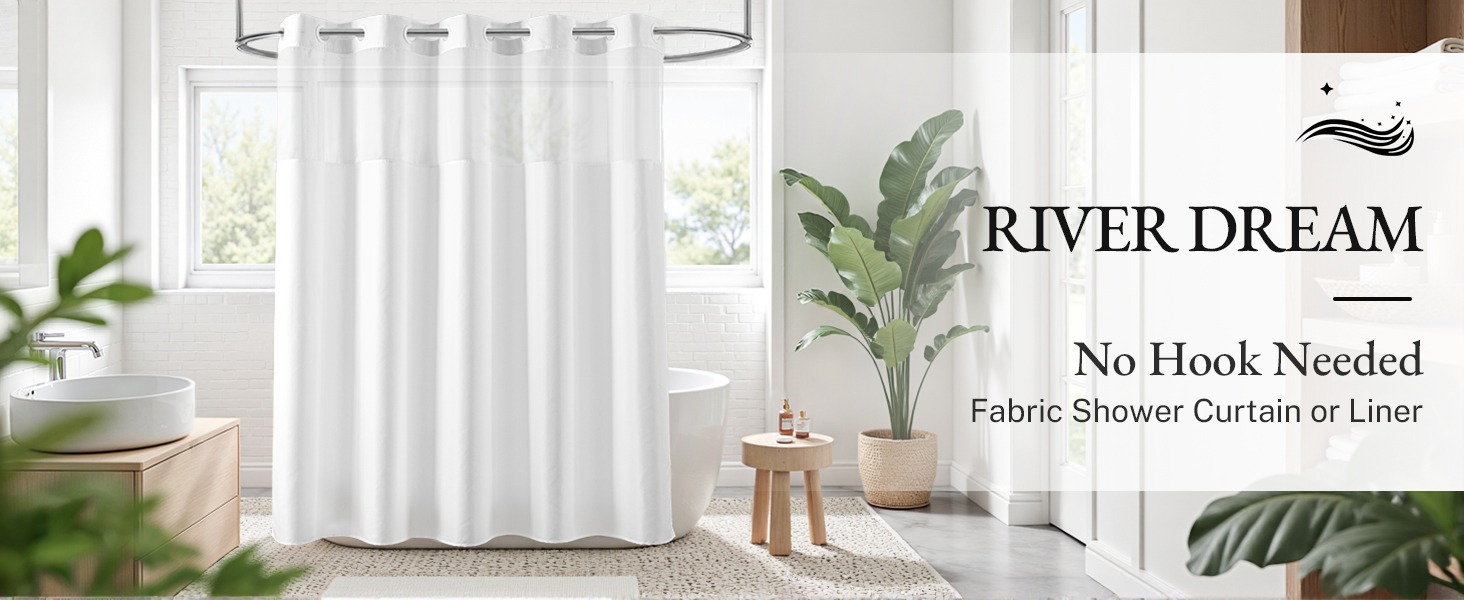 no hook shower curtain