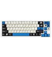GEKUCAP 129 Keys PBT Japanese Keycaps Cherry Profile DYE-Sub White/Black/Blue Keycaps Minimalist ...
