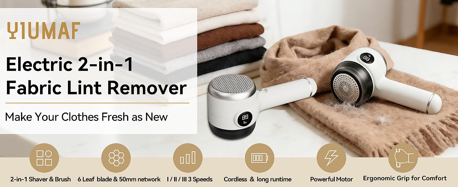Cordless Rechargeable 2-in-1 Fabric Shaver