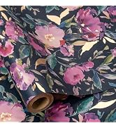 RUSPEPA Flower Wrapping Paper Roll, 17 in x 16.4 ft, Mini Roll, Vintage Spring Flower Gift Wrap, ...