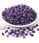 NUPICK 0.6LB Amethyst Crystal Chips Bulk, 0.2-0.5" Colorful Aquarium Gravel | Polished Gravel for...