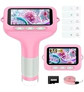 3" Screen Digital Microscope for Kids: 1000X Rechargeable Mini Pocket Portable Miniscope Magnifyi...