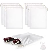 Ewen 6pcs Small Satin Dustbags with Blank Tag, 11.8x15.7in Dustproof Bags with Drawstring for Han...
