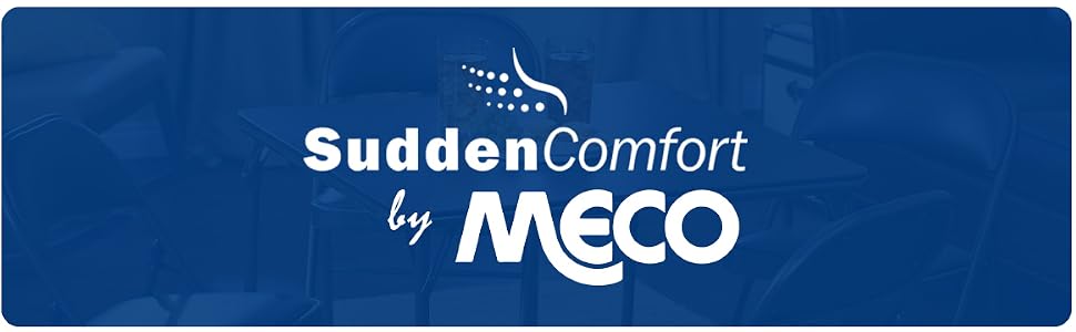 MECO Sudden Comfort Deluxe Metal Fabric Padded Folding Chair Set, Gray (4 Pack)