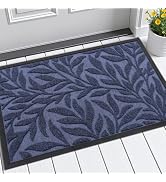 Smiry Front Door Mat Indoor Outdoor Entrance, Heavy Duty Natural Rubber, Trap Dirt and Moisture, ...