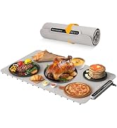 Qimh Food Warming Mat, Electric Warming Tray for Parties Buffet, Full Silicone Surface with 4 Tem...