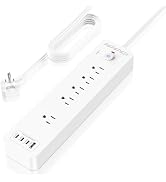 P&P&P&St Surge Protector Power Strip with USB, Wall Mount Outlet Extender, 5Outlets + 4USB Ports ...