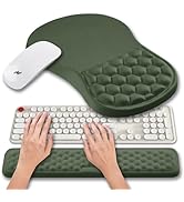Hokafenle 2 in 1 Ergonomic Mouse Pad Wrist Support & Wrist Rest for Computer Keyboard Set, with R...