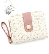 JELLYEA Wallet for Women, Cute Wallet Kawaii Purse Cartoon Cat Print Small Wallet Tri-fold Wallet...