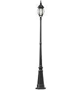 LUTEC Solar Lamp Post Light, Dusk to Dawn Waterproof Pole Light with Clear Glass, Aluminium Exter...