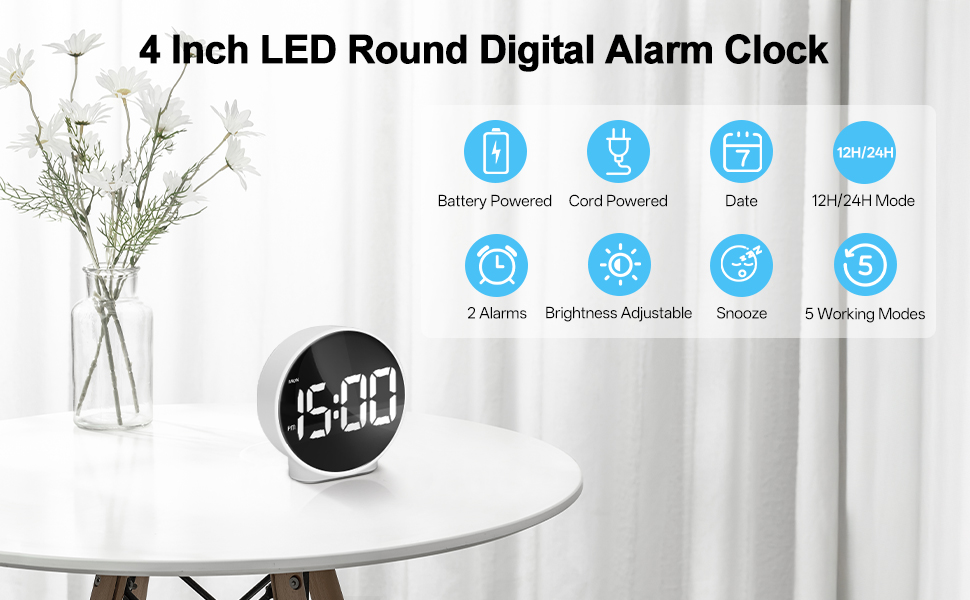 round digital alarm clock