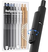 InkSlick 8 Pcs Black Ballpoint Pens - 1mm Medium Point Black Ink Pens | Smooth Writing Ball Point...