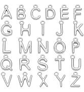WADORN 26Pcs 18K Gold Plated A-Z Alphabet Letters Charms for Jewelry Making Platinum Metal Pendan...