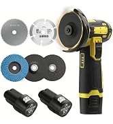 4000mah Battery Angle Grinder Tool, 19500RPM Cordless Angle Grinder with battery, Small Portable ...