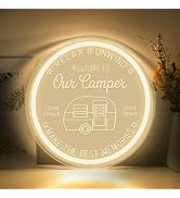 Camper LED Neon Sign for Camping Party Decor, Dimmable Neon Wall Lights Signs for Backyard Patio ...