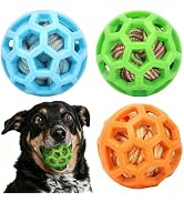 HGB 3.2" Dog Toy Balls for Aggressive Chewers, Tough Rubber Rope Balls for Small Medium Large Dog...
