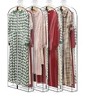 Perber 60" All Clear Dress Bags for Gowns Long, 4" Gusseted Garment Bags for Hanging Clothes, Wom...