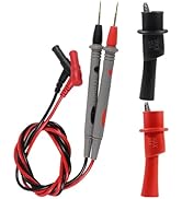 Multimeter Test Leads CAT III 1000V 20A, Heavy Duty Soft Silicone Ultra-Hard Gold-Plated Test Pro...