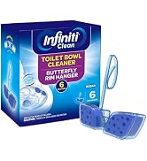 Infiniti Clean Toilet Bowl Cleaner Butterfly Rim Hanger – Ocean Scent, 6 × 1.8 OZ (50g), Lasts Up...