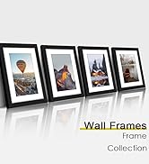 Picrit 5x7 Picture Frame Set of 4, Made of High Definition Real Glass, Display 4x6 with Mat or 5x...