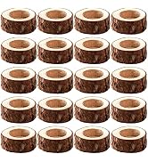 Lawei 20 Pack Wooden Tealight Candle Holder, Wood Votive Tealight Holder Tealight Candlestick for...