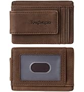 Toughergun Genuine Leather Magnetic Front Pocket Money Clip Wallet RFID Blocking