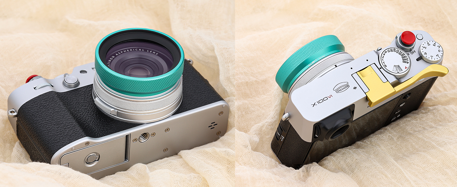 Haoge Metal Lens Hood MC UV Protection Multicoated Ultraviolet Lens Filter Fujifilm X100VI X100V