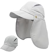 Connectyle Kids Sun Hat with Removable Neck Flap Outdoor Adventure Sun Cap for Boys Girls Foldabl...