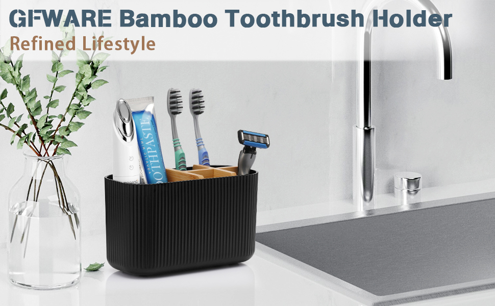 black toothbrush holder