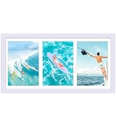 SNXJWA 8x16 Picture Frame with Three 5x7 Opening Mat Collage Photo Frame for Horizontal and Verti...