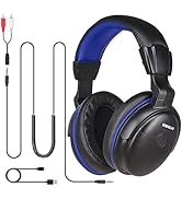 SIMOLIO Sound Amplified Wired Headphones with Extra Long Cord for TV with Clear Dialogue, 18ft/5....