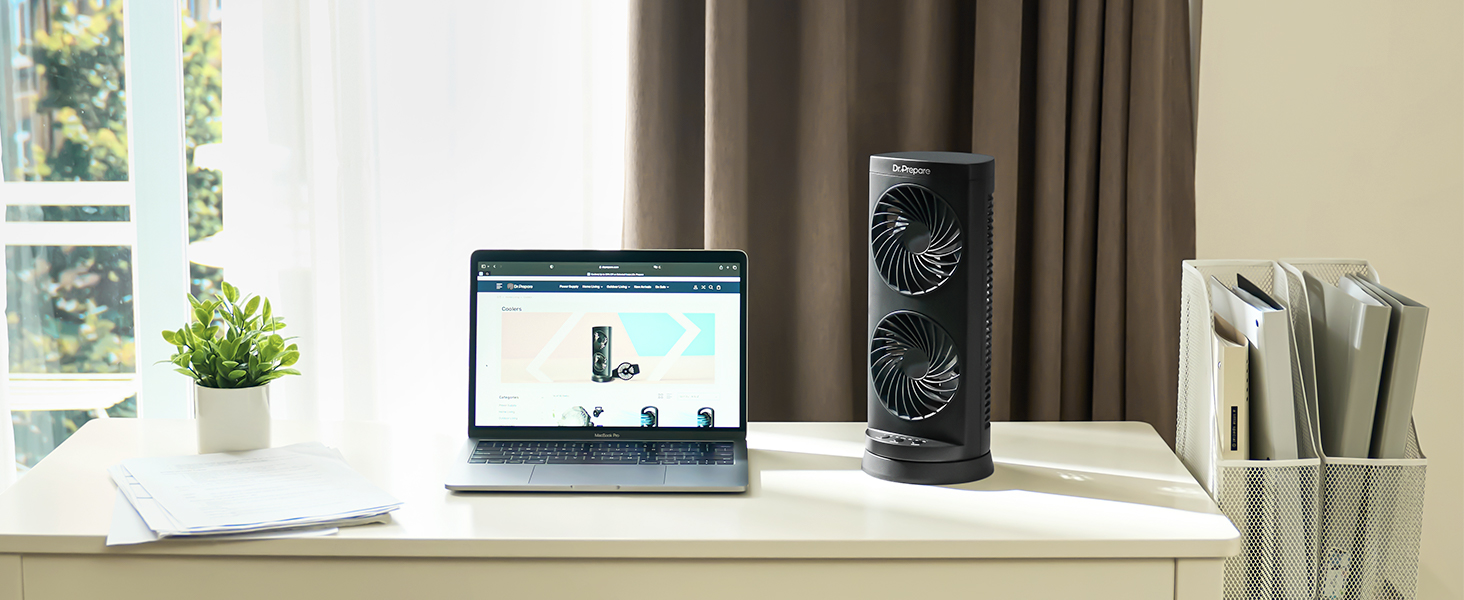 tower desk fan