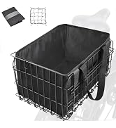 Zacro Bike Basket Rear, Folding Metal Bicycle Basket, Large Quick Release Design Rear Bike Basket...