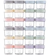 VITEVER 24-Pack Glass Baby Food Storage Containers - 4 oz Baby Food Storage Jars With Lids, Baby ...