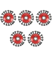 5 Pack 4 Inch Wire Wheels for Angle Grinder, Twist Knotted Carbon Steel Wire Wheel Brush for M14 ...