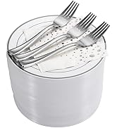 Stylish 7.5 Inch Silver Cake Plates with Disposable Forks and Cocktail Napkins (100 Set) - Small ...