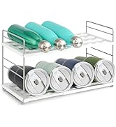 Water Bottle Organizer For Cabinet, Adjustable Tumbler Storage, Expandable Water Bottle Holder Fo...