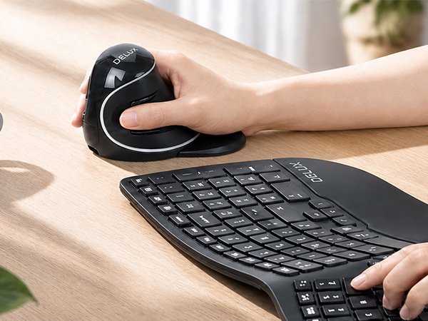 DELUX Wireless Ergonomic Vertical Mouse,Ergo Mouse for Large Hands (M618PD)